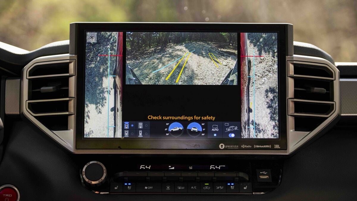 A tight shot of the infotainment screen from a 2026 Toyota Tundra