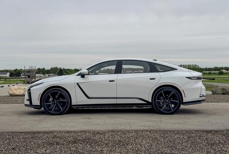 2027 Lexus ES 500e side profile view
