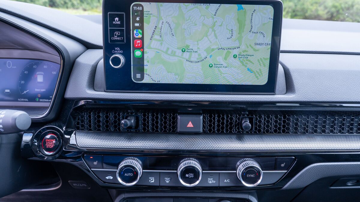 2026 Honda CR-V interior view of the infotainment screen and HVAC controls