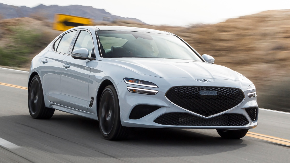 2023 Genesis G70 in white.