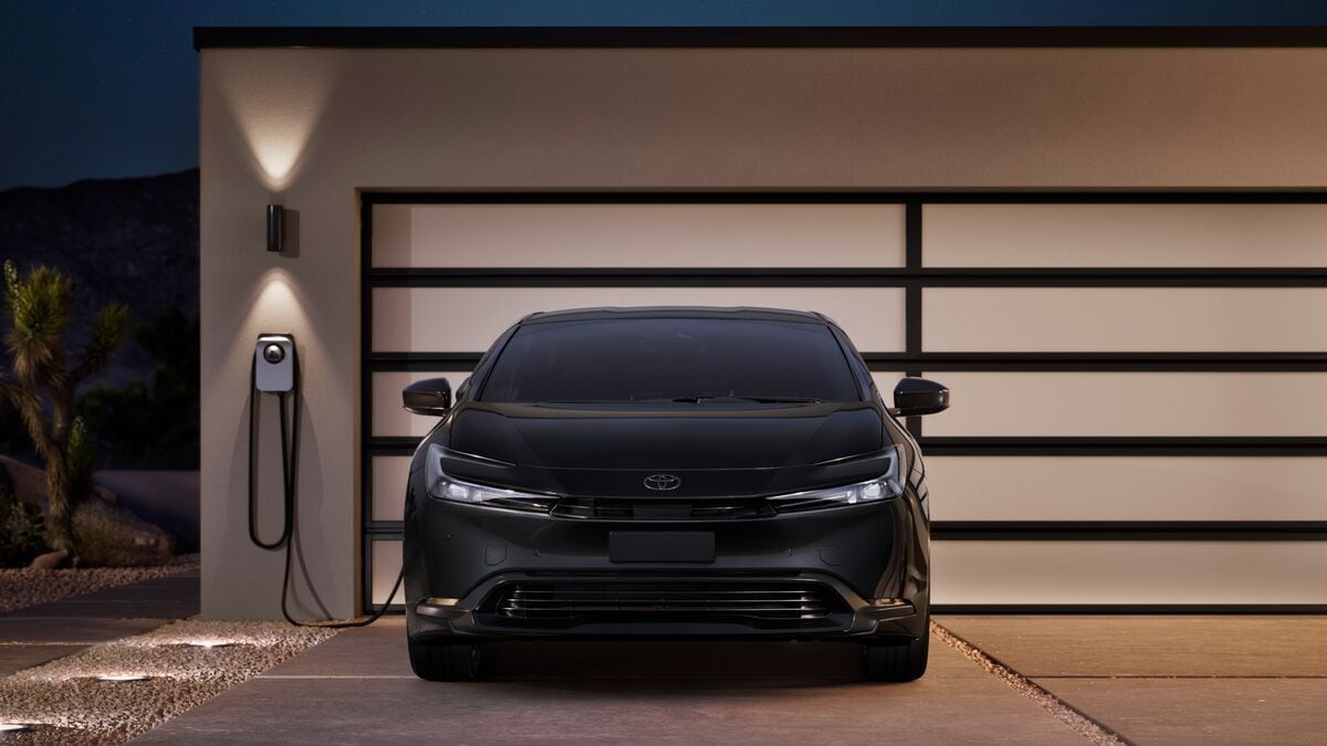 A 2027 Toyota Prius PHEV charging.