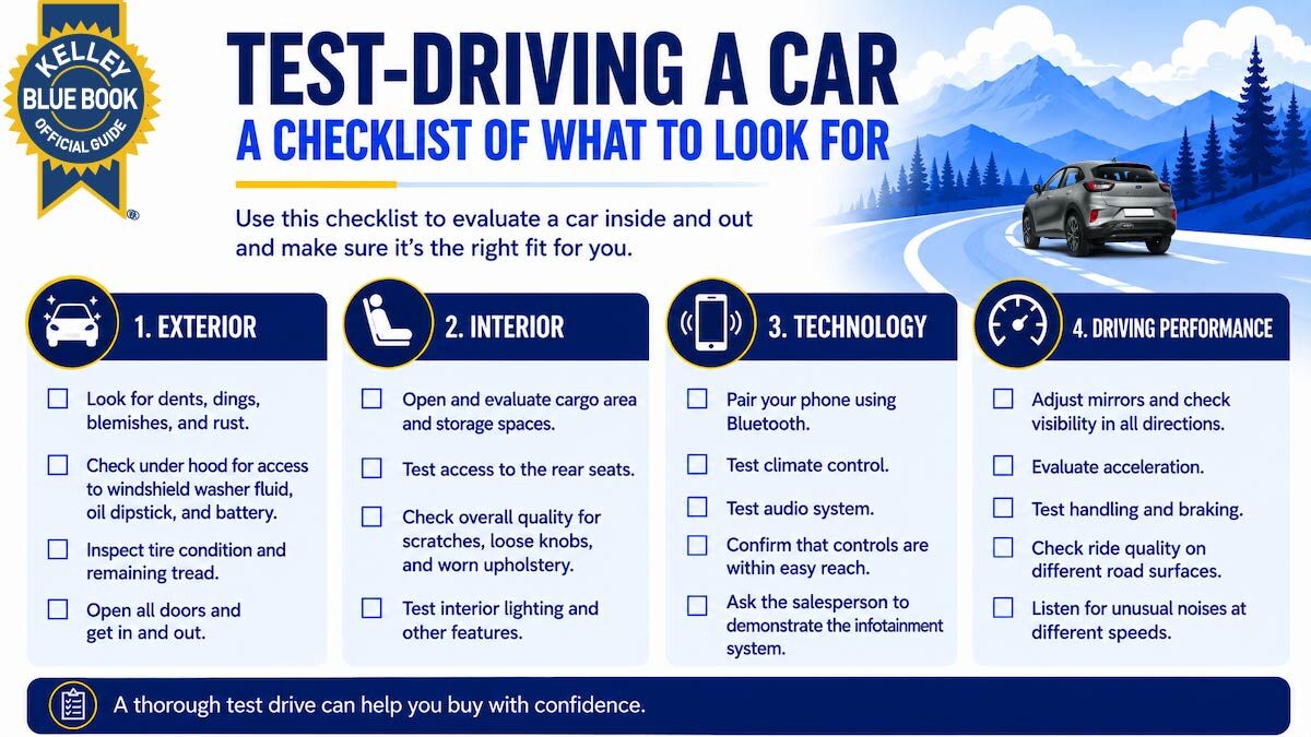 Test-Driving a Car: A Checklist - Kelley Blue Book