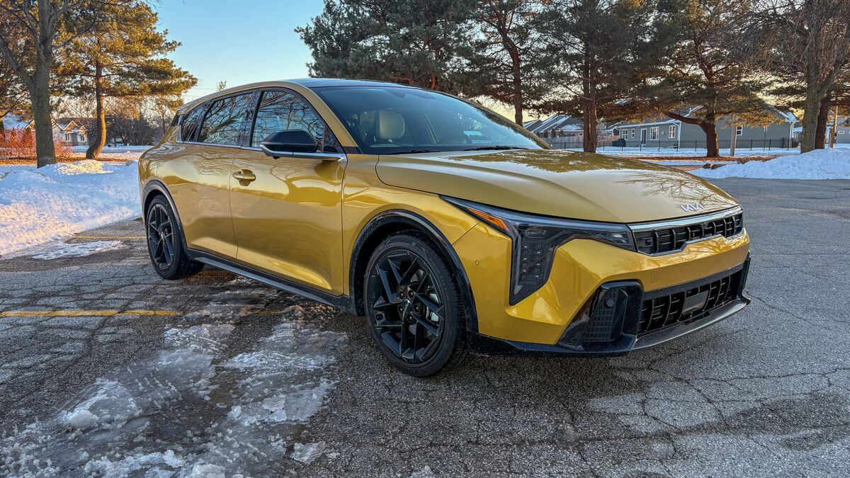 2026 Kia K4 Hatchback parked on a road.