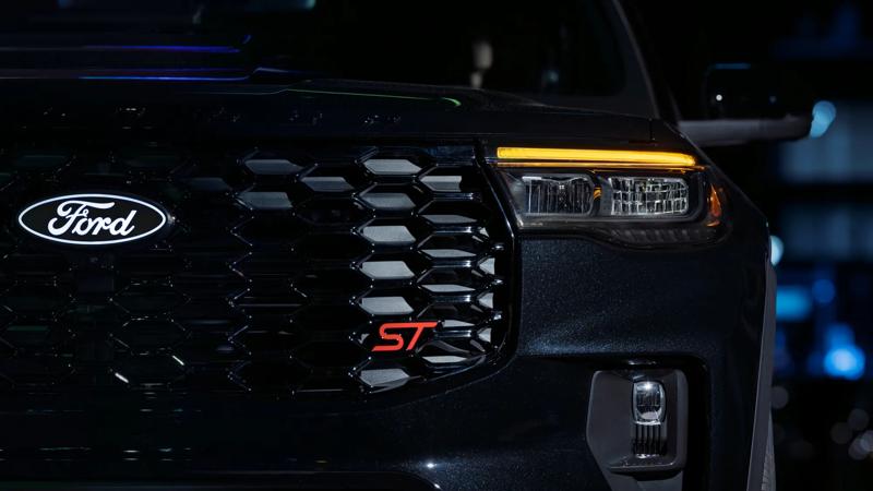The ST badge on the 2027 Ford Explorer ST.