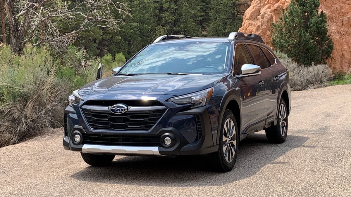 2025 Subaru Outback driving through Bryce Canyon National Park.