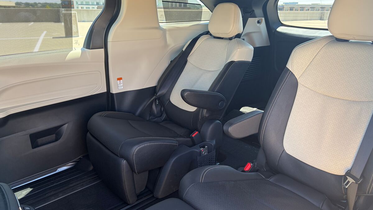 A 2026 Toyota Sienna Platinum trim second-row seats.