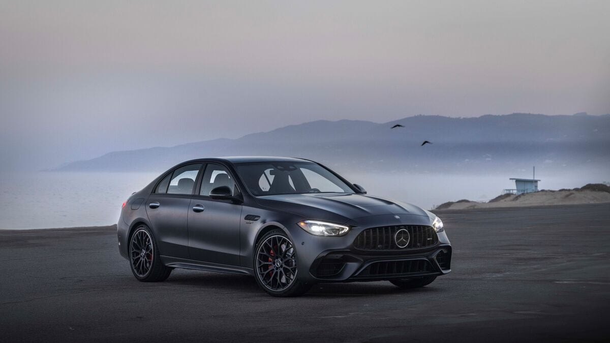 2025 Mercedes-Benz C-Class parked by a body of water.