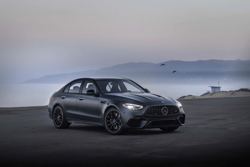 2025 Mercedes-Benz C-Class parked by a body of water.