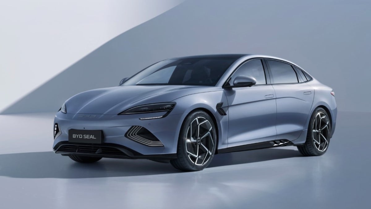 The 2023 BYD Seal seen from a front quarter angle