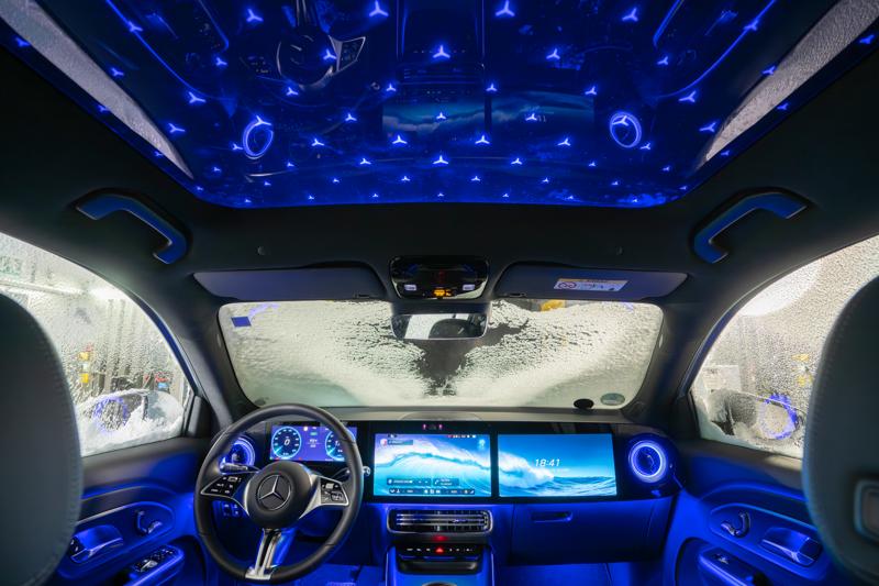 Interior of the redesigned 2027 Mercedes-Benz GLB small crossover SUV.