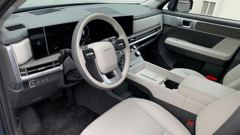 2025 Hyundai Santa Fe front cabin from driver's POV.