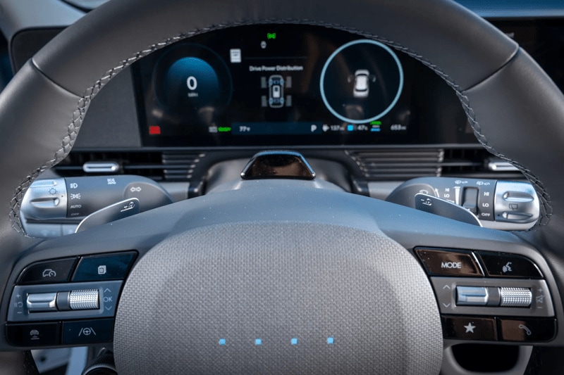 2026 Hyundai Ioniq 5 steering wheel close-up detail
