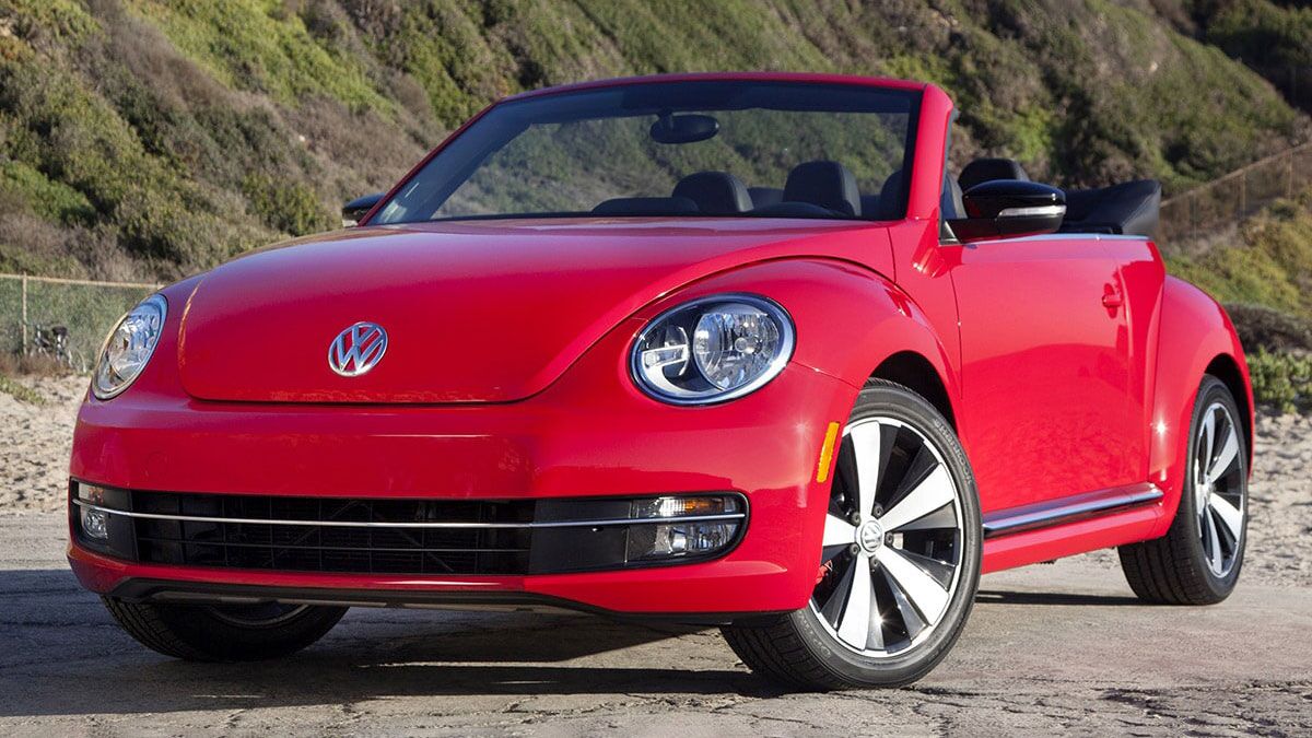 2014 Volkswagen Beetl Convertible in red.