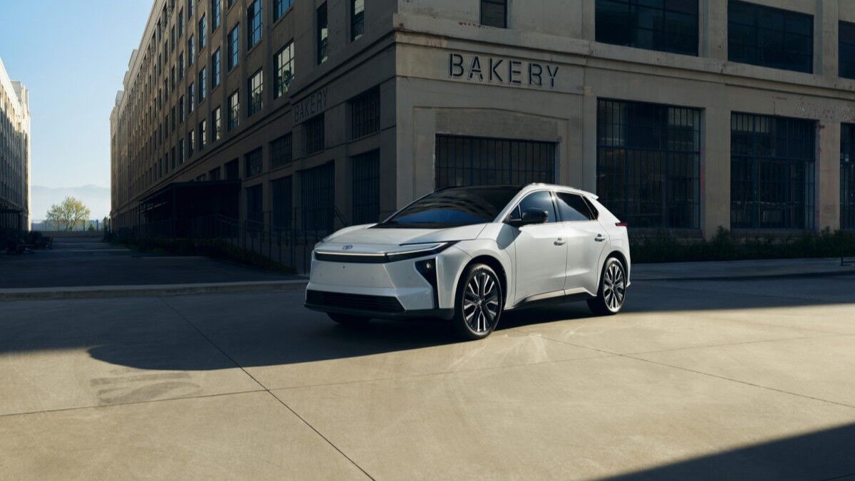 The 2026 Toyota bZ seen from a front quarter angle