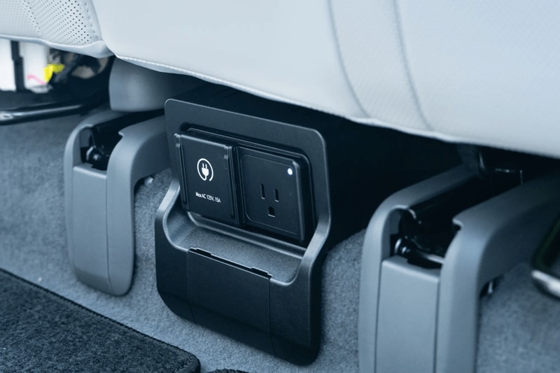 2026 Hyundai Ioniq 5 Vehicle to Load V2L plug under the rear seats