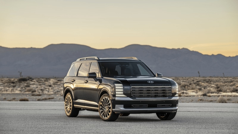 The 2026 Hyundai Palisade seen from a front quarter angle