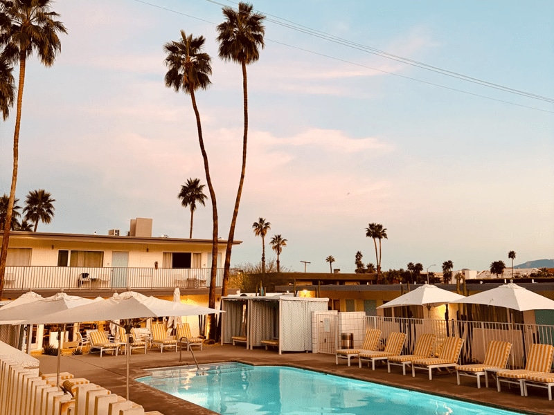 Sunset at the Skylark Hotel, Palm Springs.