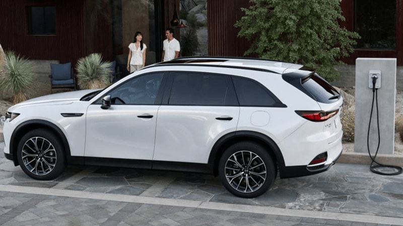 2025 Mazda CX-70 PHEV in white.