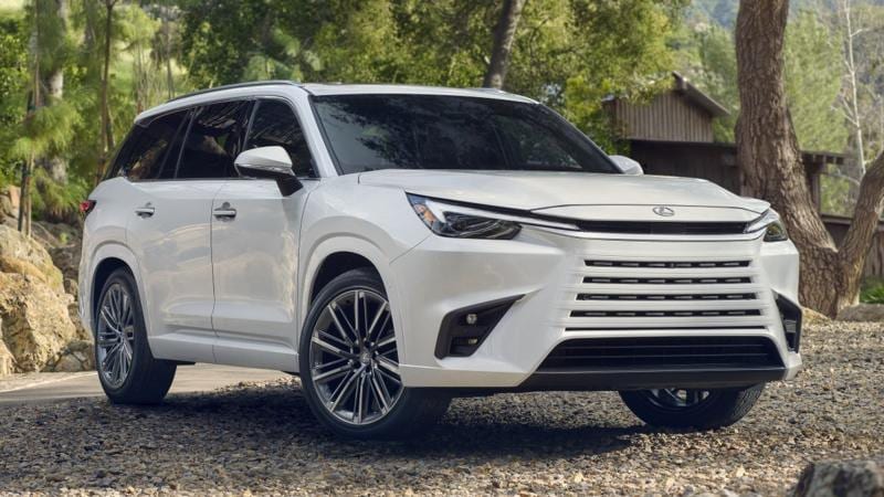 Front view of the 2024 Lexus TX in white