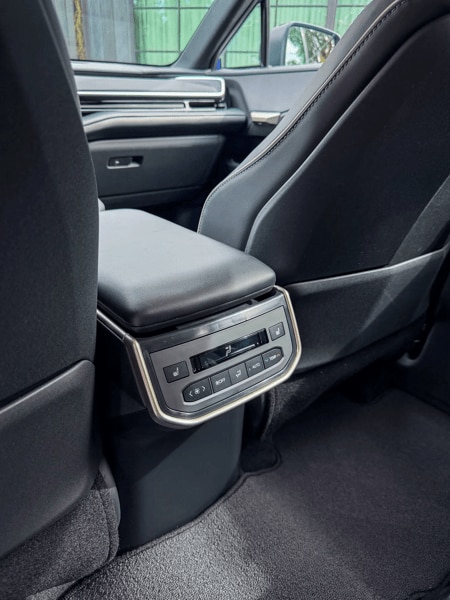 2027 Toyota Highlander dark interior center console rear climate control