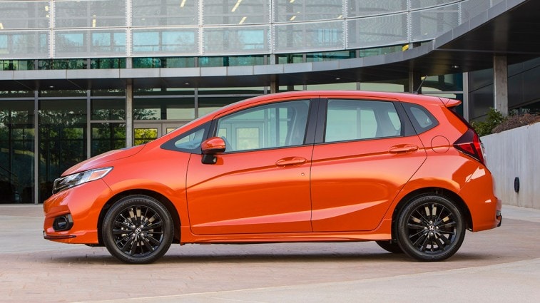 2019 Honda Fit in orange.