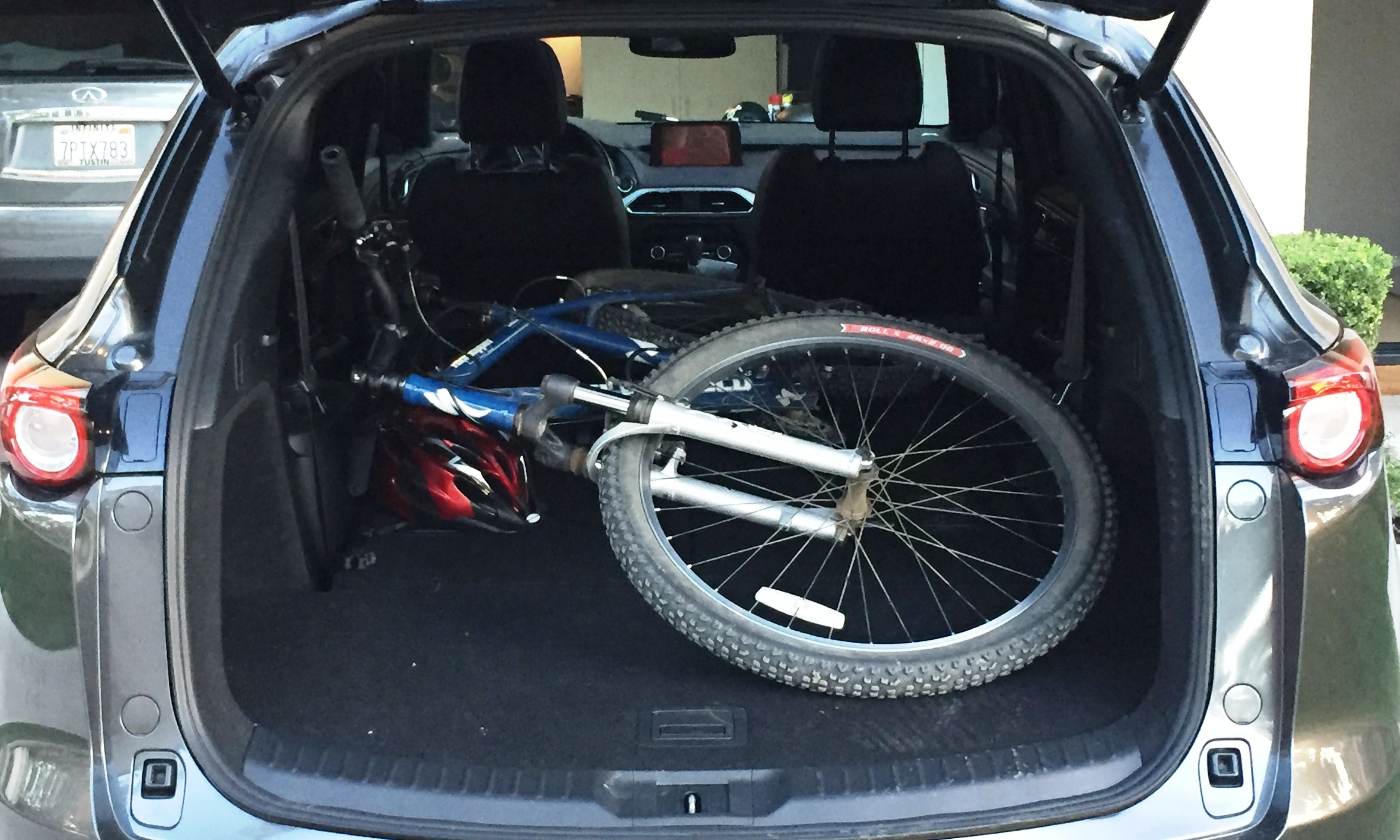 Mountain bike in back of 2017 Mazda CX-9 Grand Touring