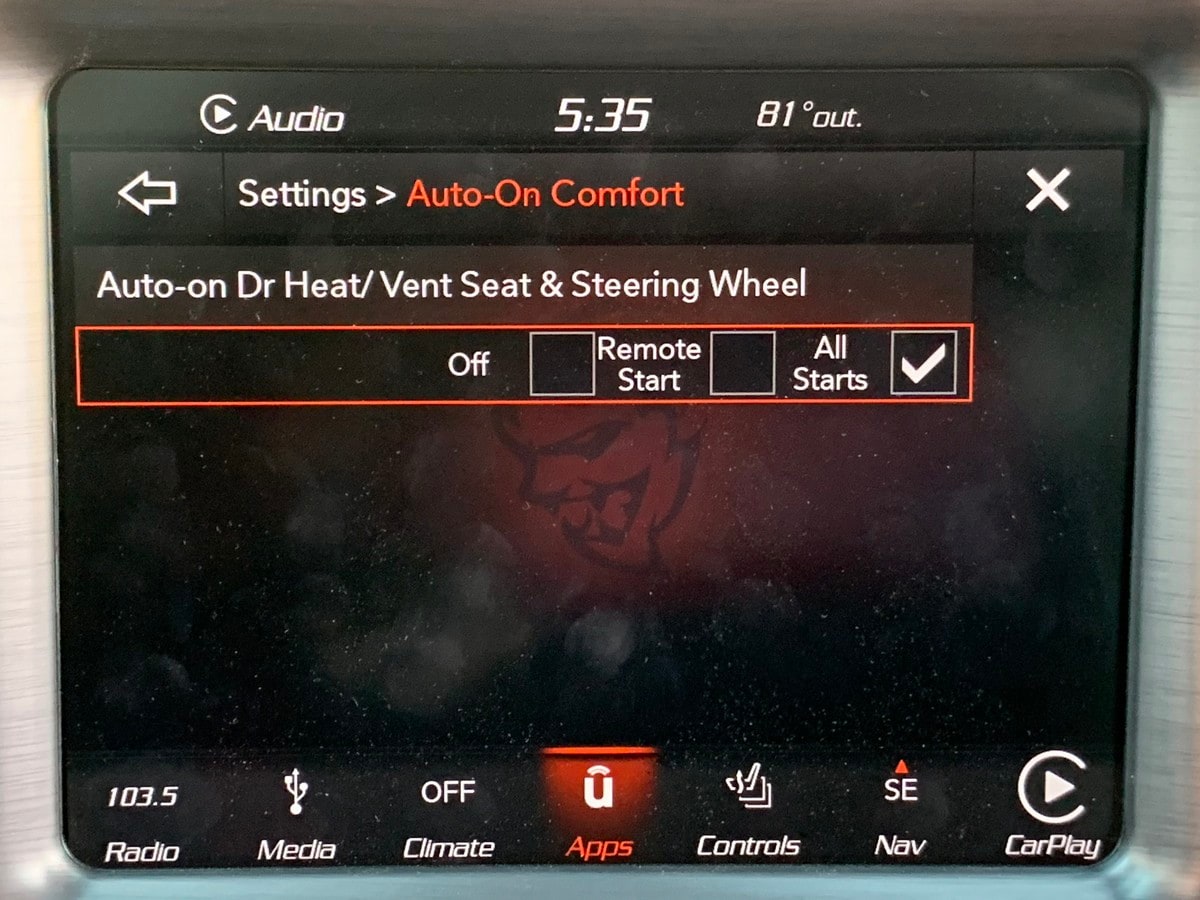 2018 Dodge Challenger SRT Demon Auto On Comfort Settings