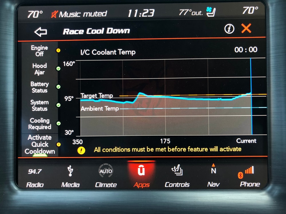 2018 Dodge Challenger SRT Demon Intercooler Temp