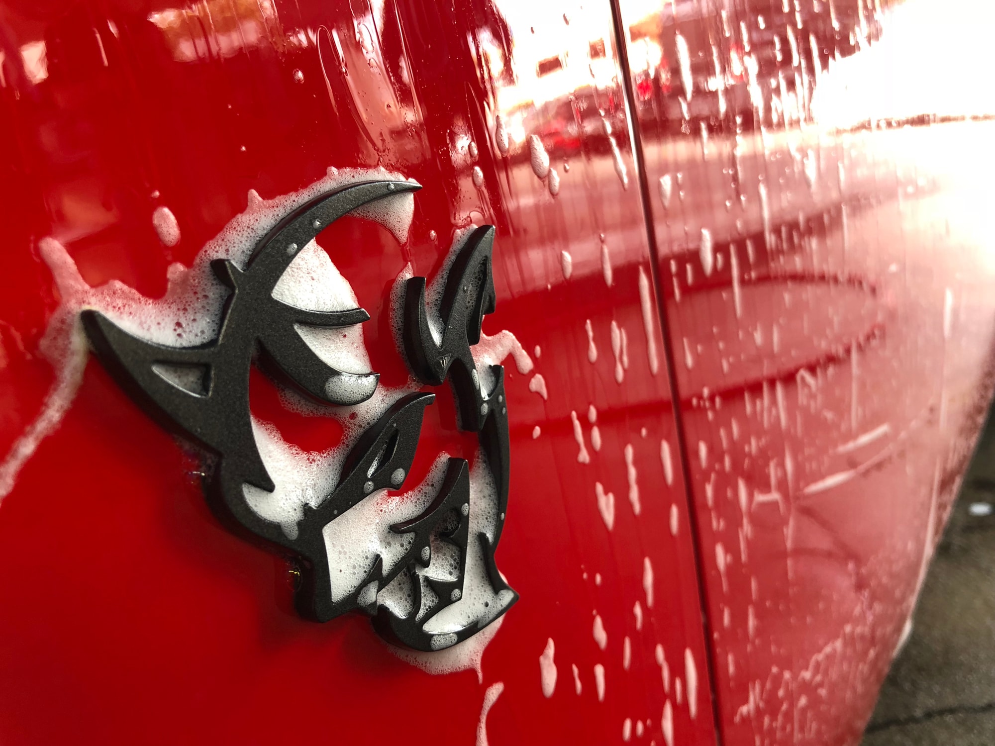 2018 Dodge Demon Emblem Washed