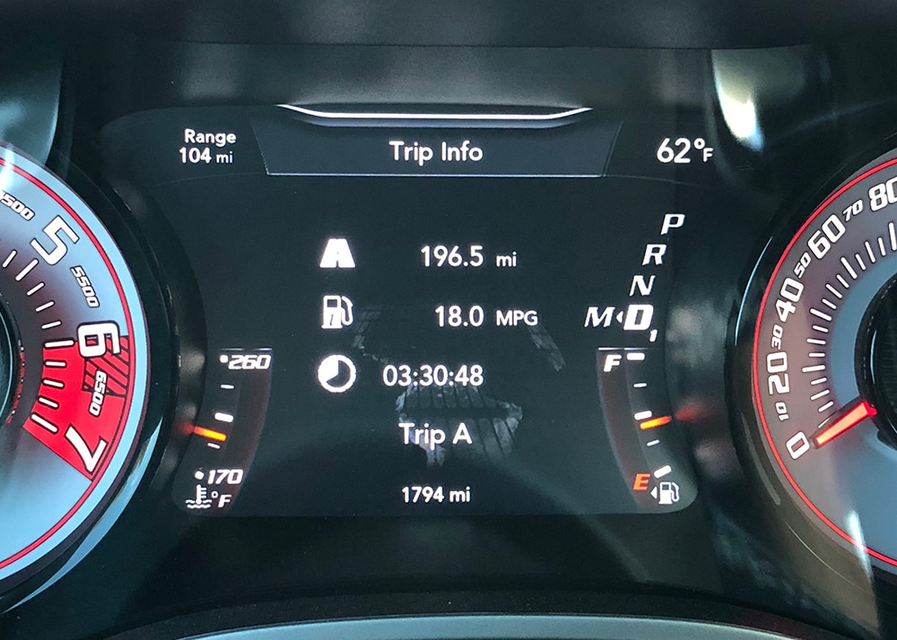 2018 Dodge Demon Trip Meter 18 Mpg