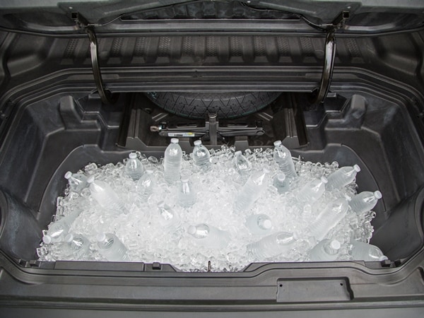 Honda Ridgeline in-bed trunk used as a cooler with ice