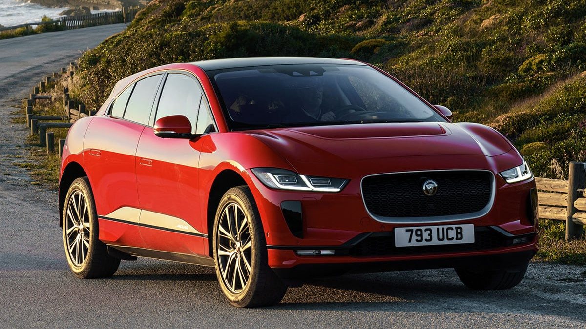 The 2019 Jaguar I-Pace seen from a front quarter angle