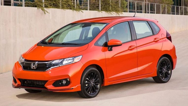 2020 Honda Fit in orange.