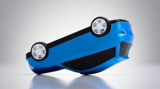 Close Up Of A Blue Car