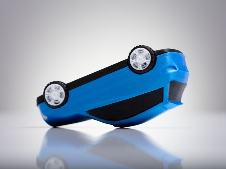 Close Up Of A Blue Car