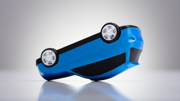 Close Up Of A Blue Car