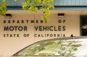 State Of California Department Of Motor Vehicles (DMV) Sign In The Town Of Los Gatos, Northern California.