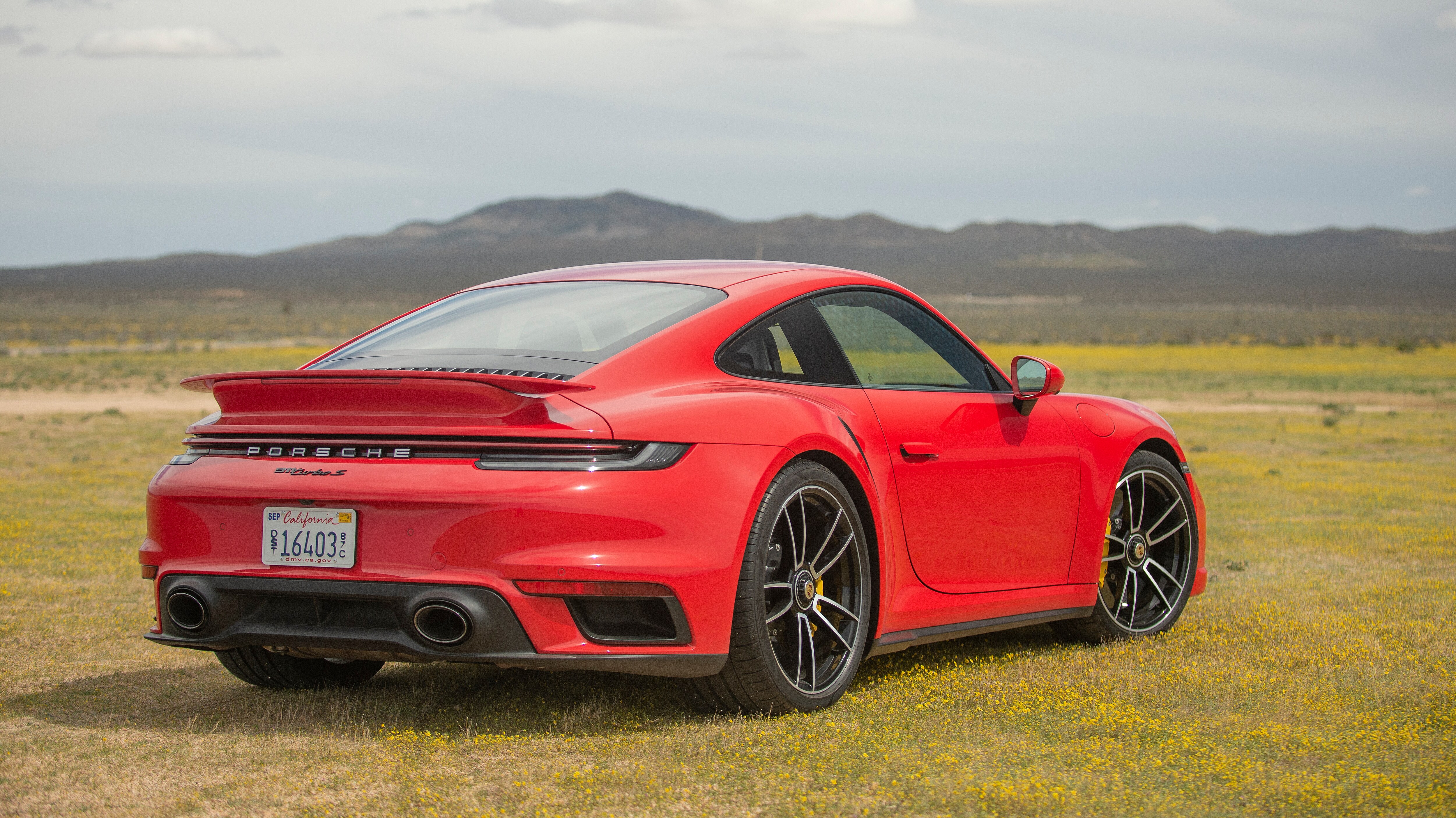 2021 Porsche 911 Turbo S Coupe Right Rear Quarter Flowers