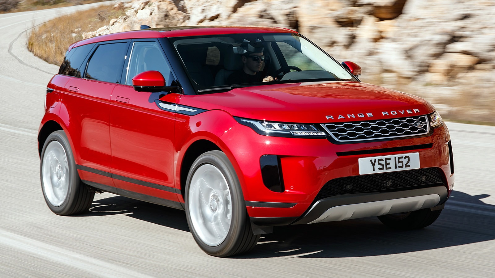 The 2020 Range Rover Evoque seen from a front quarter angle