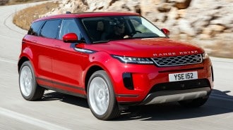 The 2020 Range Rover Evoque seen from a front quarter angle