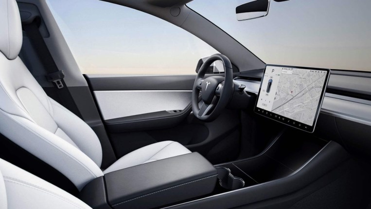 2021 Tesla Model Y White Interior Dashboard