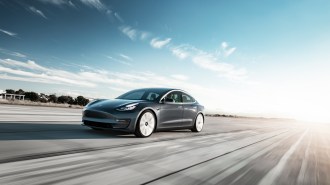 Model 3 Performance Midnight Silver Tarmac Motion