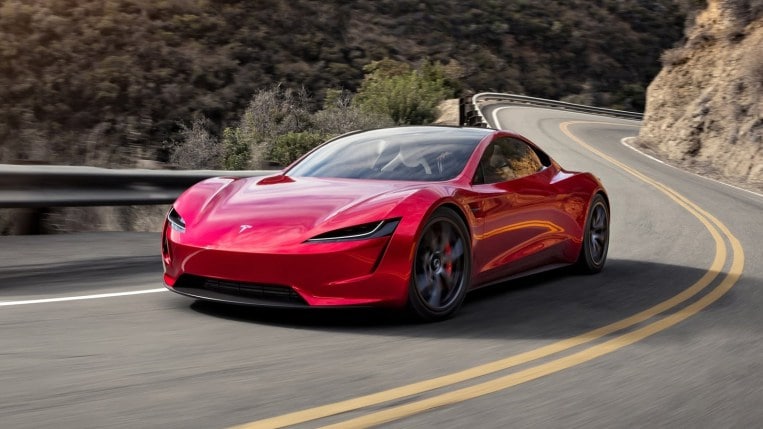 Red Tesla Roadster