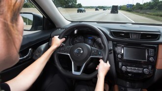 RT Nissan ProPilot Assist Woman Driving On Freeway