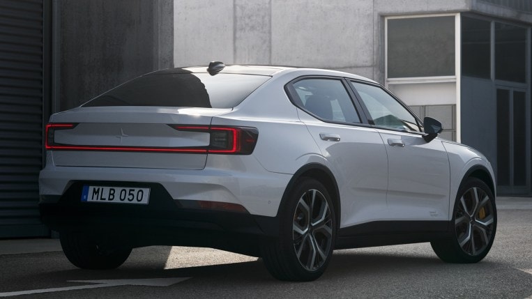 RT Polestar 2 Rear Quarter Snow White