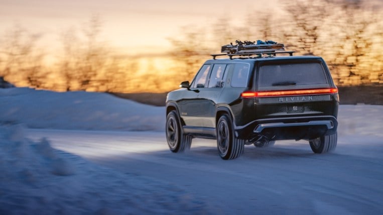 Rivian R1S Snow Rear