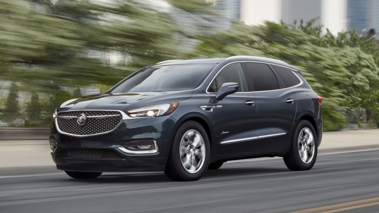 2021 Buick Enclave in blue, driving