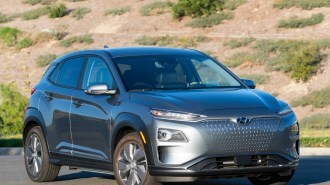 2021 Hyundai Kona EV in gray.