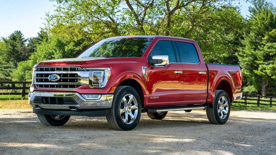 2022 Ford F-150 in red.