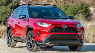 2022 Toyota RAV4 Prime in red.